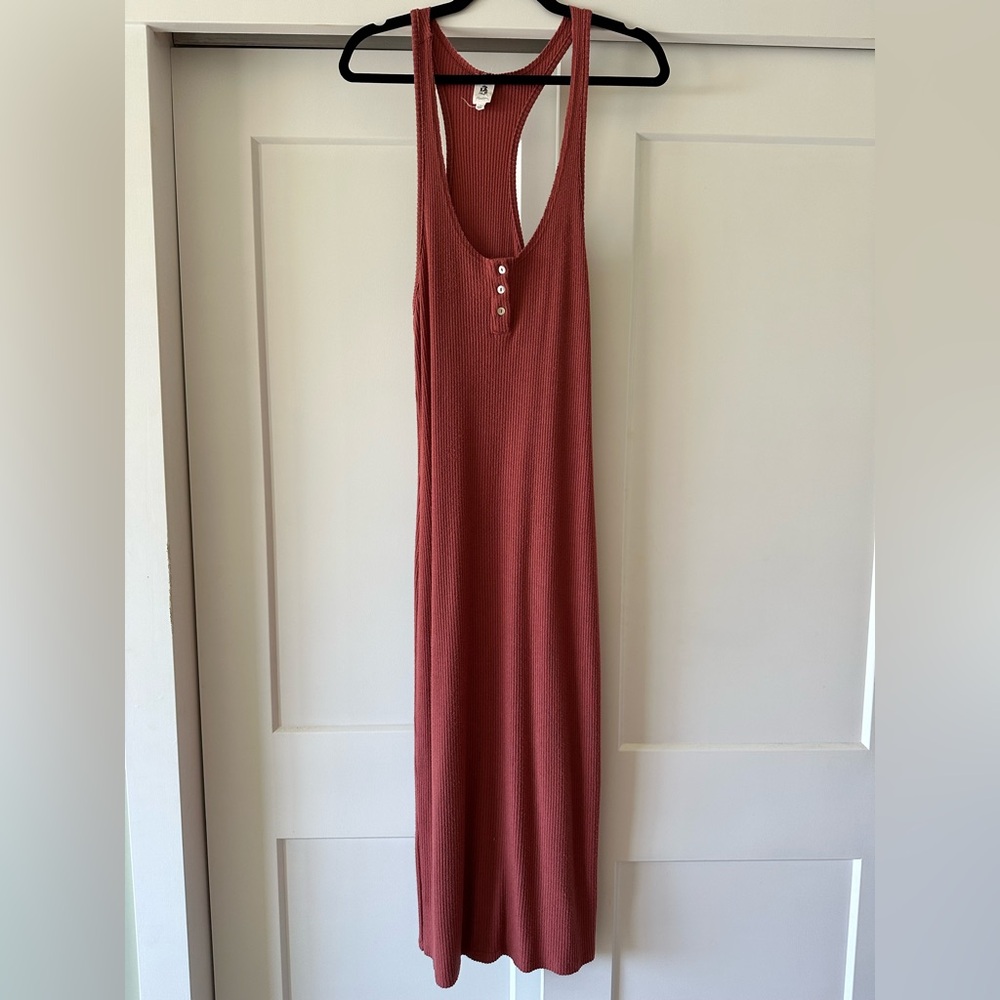 LAWLESS Orange Pink Halter Sheath Maxi Dress